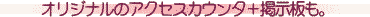 オリジナルのアクセスカウンタ+掲示板も。